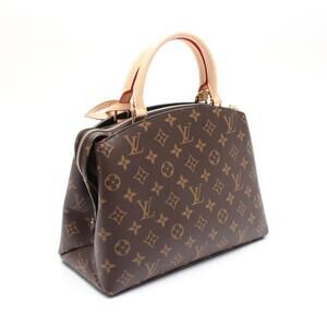 Louis Vuitton Palais Handbag Canvas Leather Monogram Brown